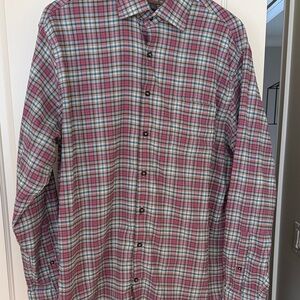 Peter Millar Red and Blue Plaid Casual Shirt